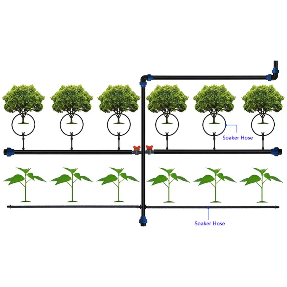 5m Perforated Water Pipe Rubber PVC Black Hose Buried Underground Irregular Microporous Uniform Water Garden Irrigation Watering