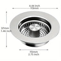 3-in-1 Sink Strainer – Pop-Up Stopper with Anti-Clog Basket and Odor Filter