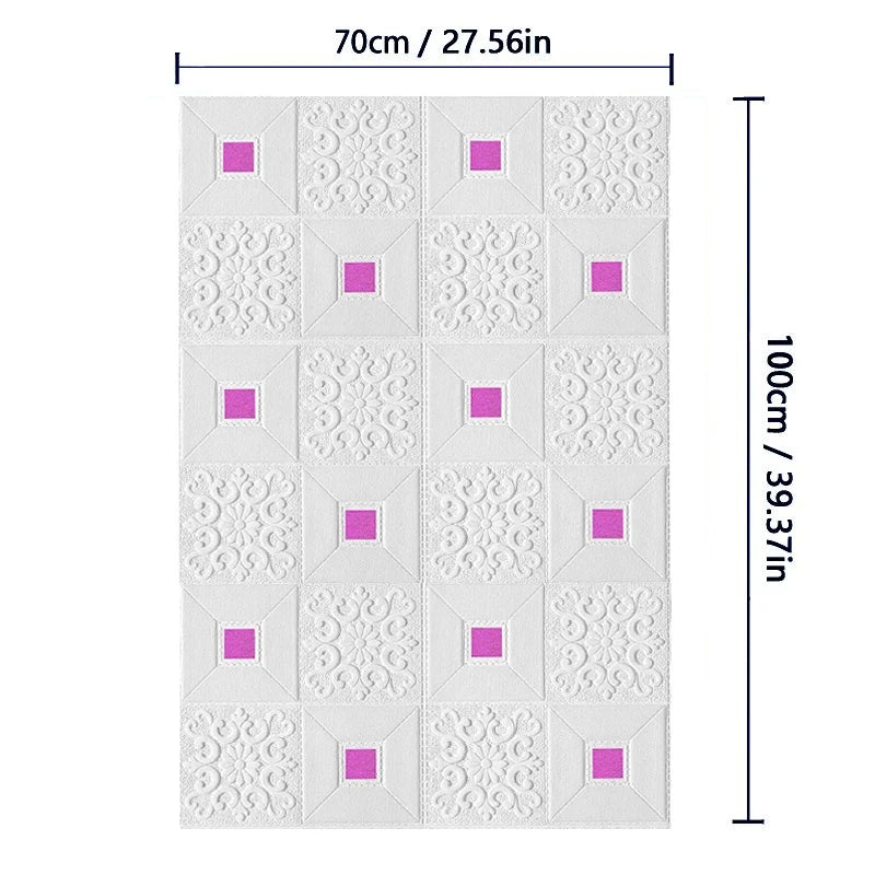 70cm*1M 3D Brick Pattern Wall Panels Wallpaper DIY Waterproof for Living Room Bedroom Kitchen Background Wall Decoration