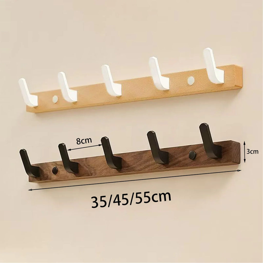 Coat Rack Wall Mount shelf Entryway Wall Hanger for Towels Wooden Coat Hooks Hook Storage Rack  for Bedroom Bathroom Kitchen