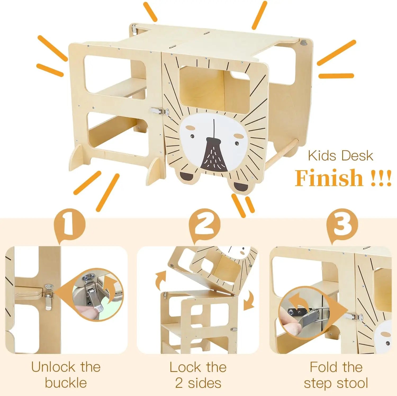 Children's Montessori observation tower Kitchen & learning aid-Transformable into Desk-stylish & versatile Design