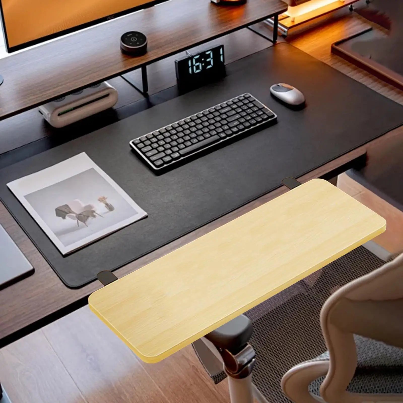 Desk Extender Board for Computer Table Clamp on Sturdy Support Desktop Extension Board 50x20cm Wrist Support widening Board