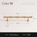Santaya Solid Brushed Brass Handle Bamboo Kitchen Cabinet Pull Wardrobe Drawer Knob