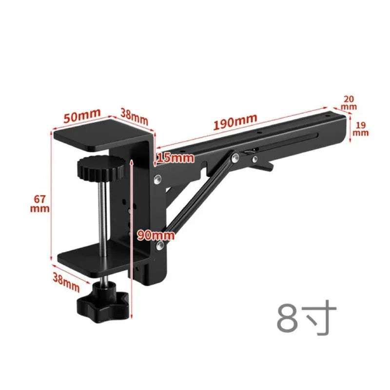Heavy Duty Folding Triangle Shelf Bracket | Stainless Steel Wall Mount, Space Saving Fold Flat Rust-Proof Support