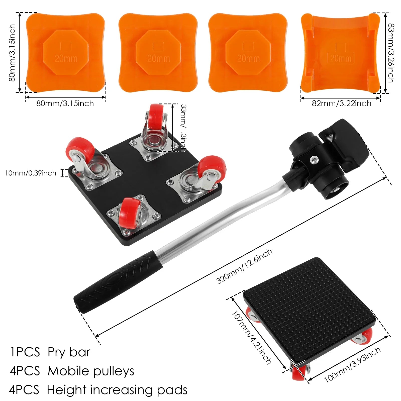 Heavy Duty Furniture Lifter Furniture Mover Set 880LBS Mover Roller Tranport Tool Lifting Moving Furniture Helper Transport Tool