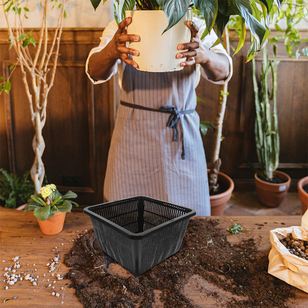 3pcs Hydroponic Net Cups: Lightweight Plastic Mesh Baskets Indoor Gardening Space-Saving Planting Pots Tubular Design Ideal For