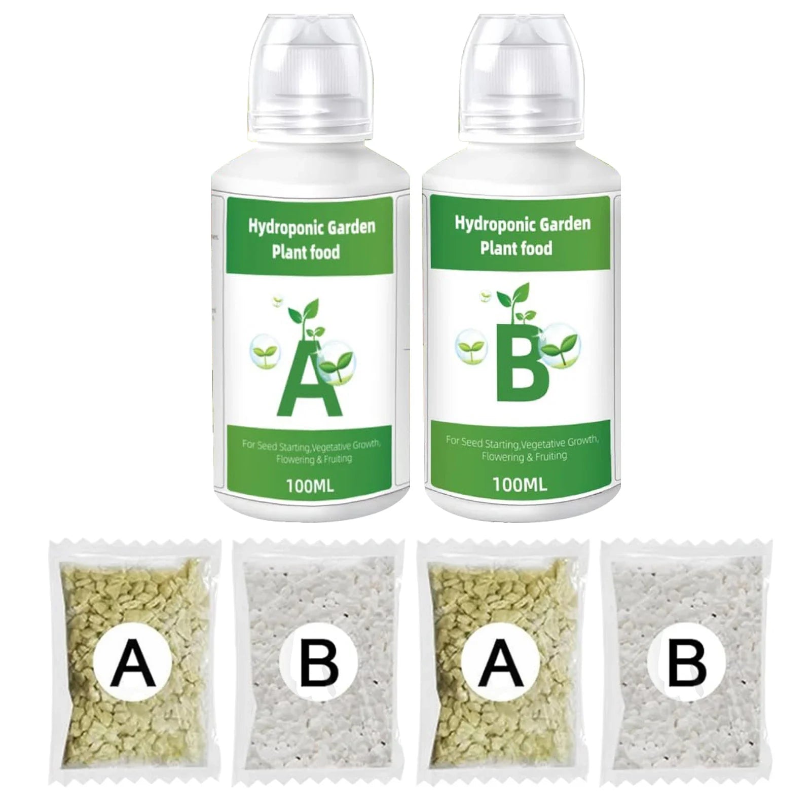 Hydroponic Nutrients Fertilizer AB Solution Set Hydroponic Garden Plant Food Plant Fertilizer For Flowers Vegetables Nutrients