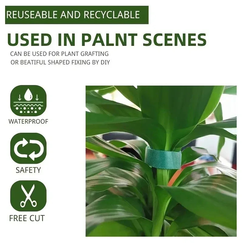 5M Nylon Plant Bandage Tie Reusable Plant Hook Loop Ties Green Fastener Tape Bamboo Cane Wrap Support Home Garden Accessories
