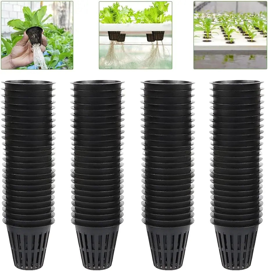 50/100Pcs 2 Inch Heavy Duty Net Pots Hydroponic Cups Garden Slotted Mesh Net Cups Plant Nursery Net Pots for Hydroponics