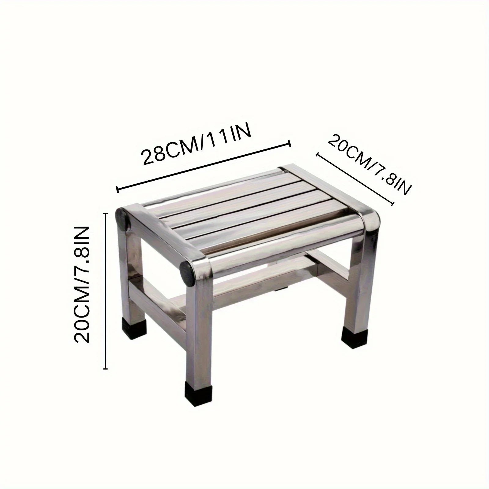 1Pc Multi-purpose Stainless Steel Stool - Durable Thick & Sturdy Stool, Ideal for Living Room, Bathroom, Kitchen and Corridors