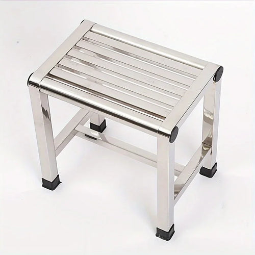 1Pc Multi-purpose Stainless Steel Stool - Durable Thick & Sturdy Stool, Ideal for Living Room, Bathroom, Kitchen and Corridors