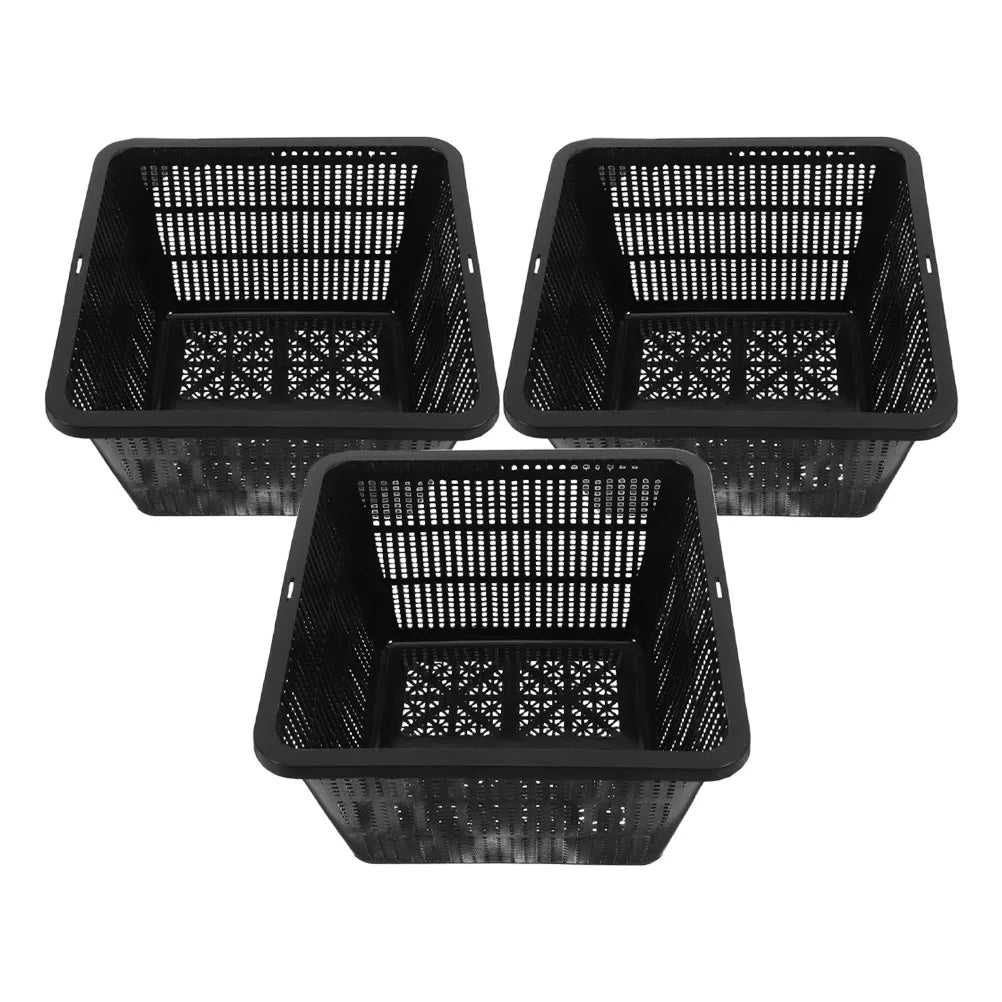 3pcs Hydroponic Net Cups: Lightweight Plastic Mesh Baskets Indoor Gardening Space-Saving Planting Pots Tubular Design Ideal For