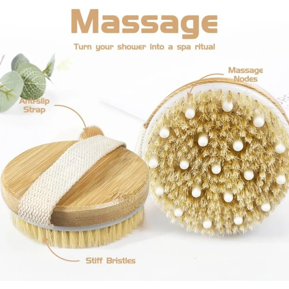 Furniture Accessories Dry Body Brush for Shower Exfoliating Skin Scrubber with Massage Nodes Bath Brush