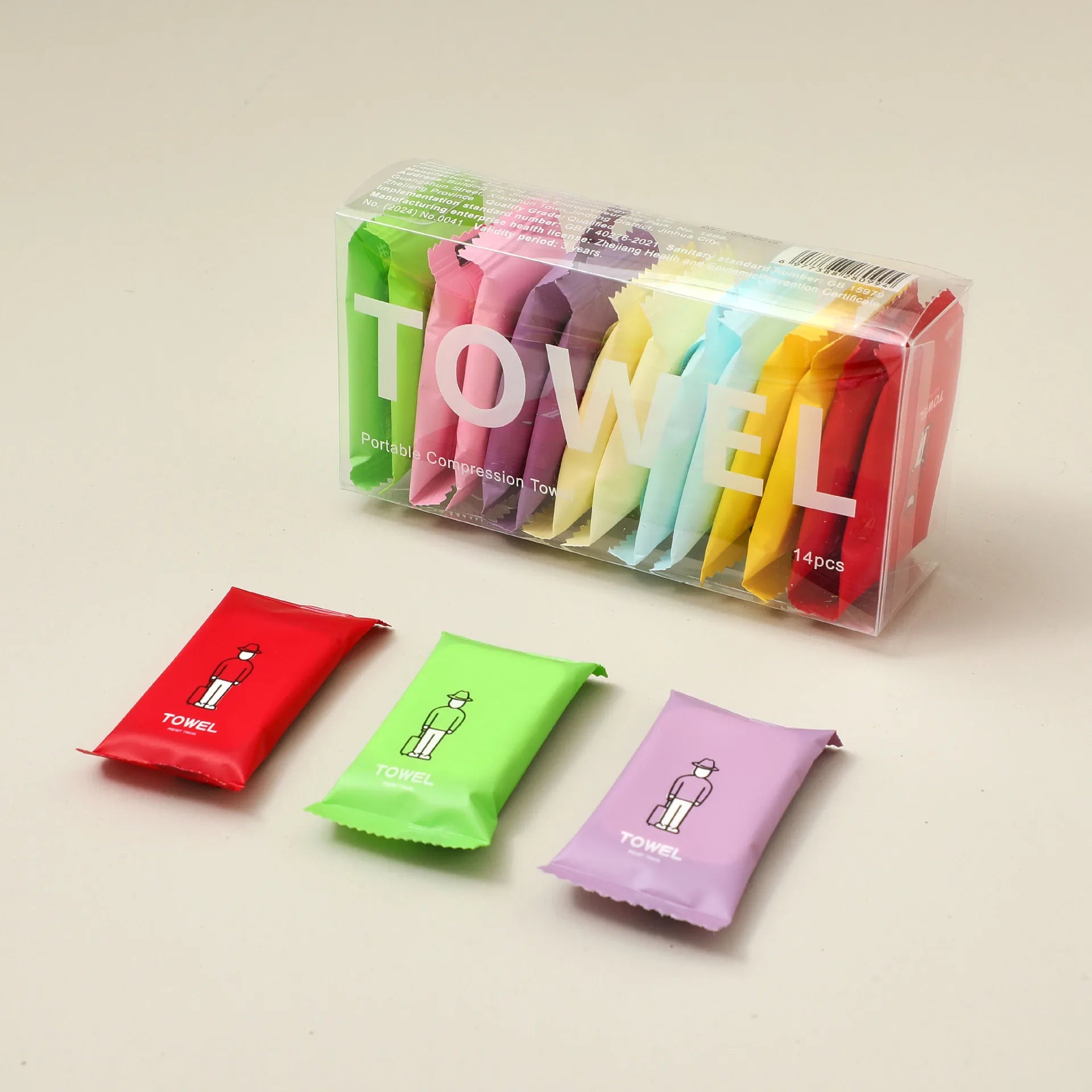 14pcs/box Disposable Washcloth Portable Travel Towel Thickened Compressed Face Towel Disposable Washcloth