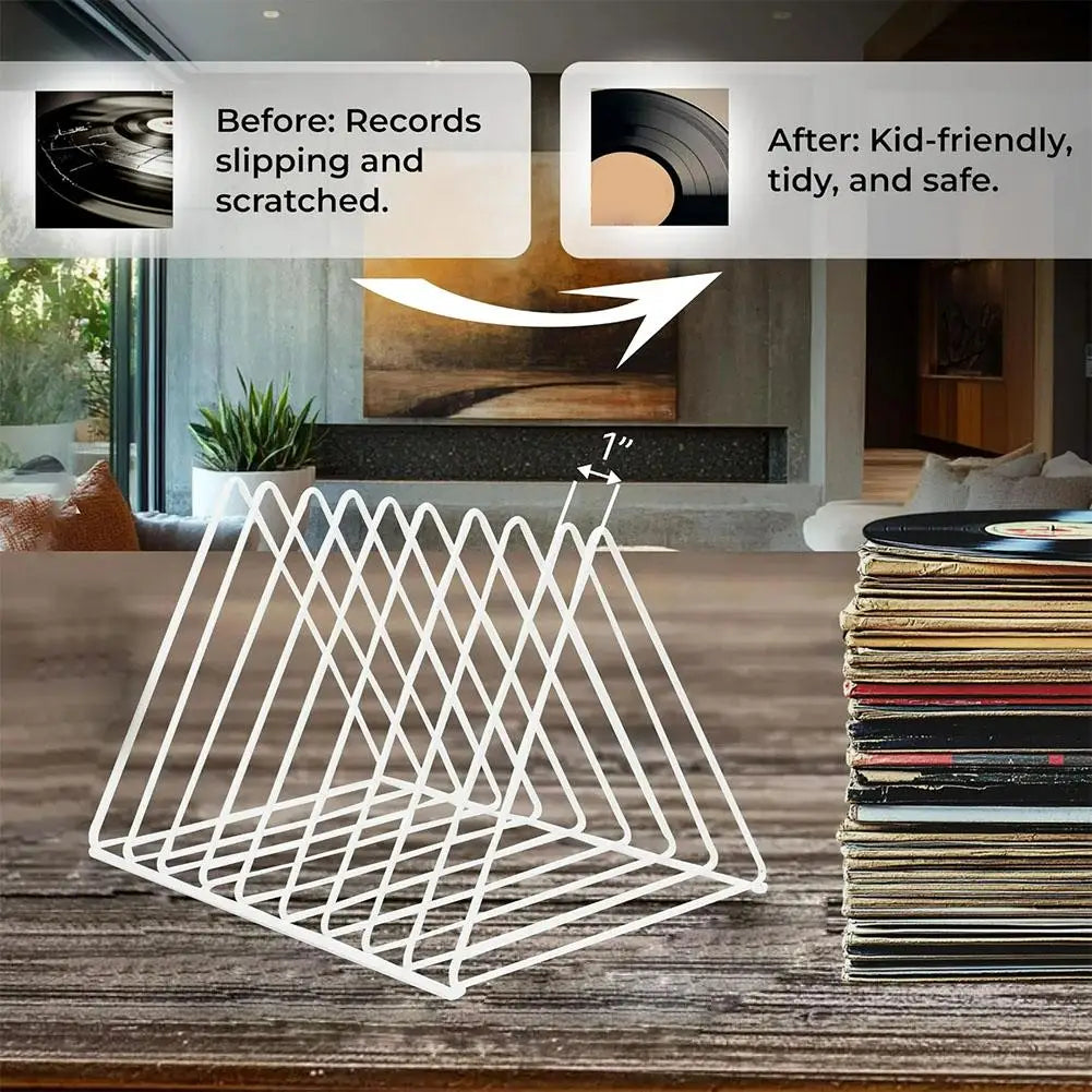9-grid CD Rack Vinyl Record Storage Rack Triangular Magazine Stand, Bedroom Desktop Storage,5-grid CD/movie Rack ﻿