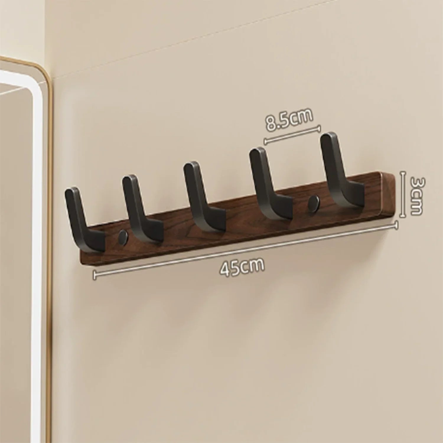 Coat Rack Wall Mount shelf Entryway Wall Hanger for Towels Wooden Coat Hooks Hook Storage Rack  for Bedroom Bathroom Kitchen