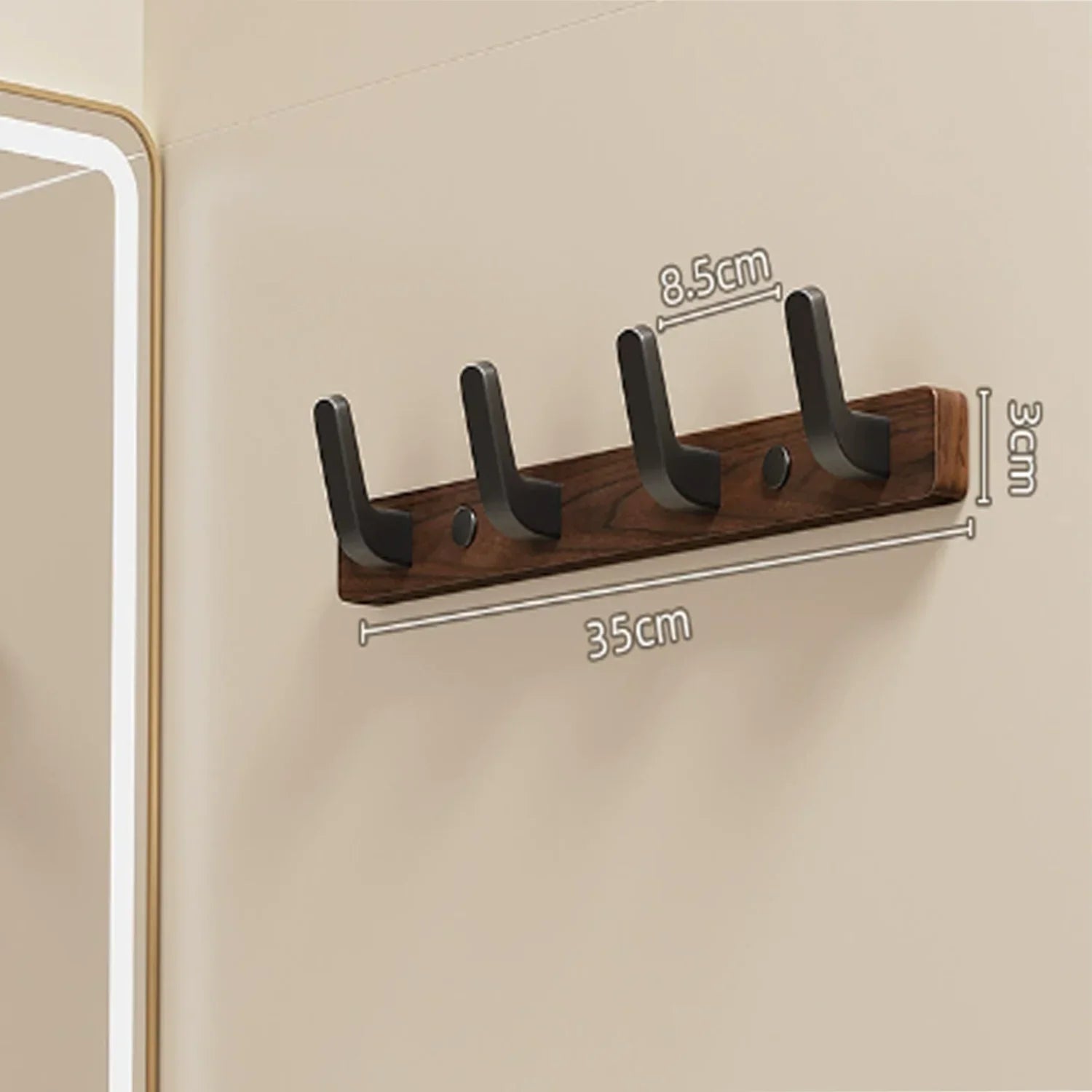 Coat Rack Wall Mount shelf Entryway Wall Hanger for Towels Wooden Coat Hooks Hook Storage Rack  for Bedroom Bathroom Kitchen