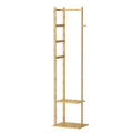 Bamboo Clothing Rack Corner Coat Rack Stand Hall Trees for Hallway Entryway