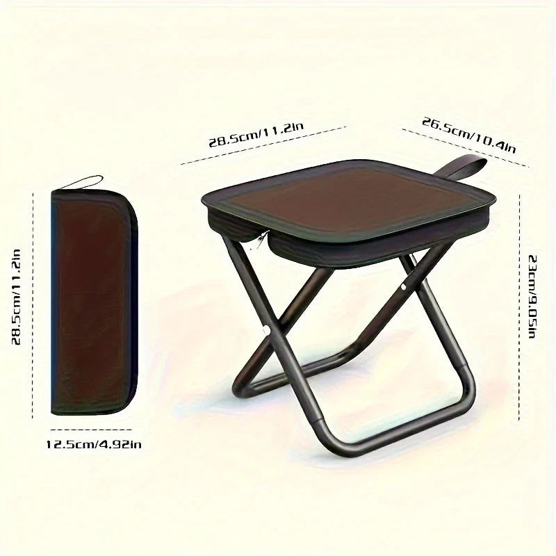Portable Folding Stool with Handle, Outdoor Camping Fishing Stool, Zipper Stool for Outdoor