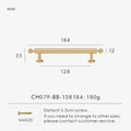 Nurlin French Luxury Solid Brass Kitchen Cabinet Furniture Drawer Cabinet Door Handle Round Knobs T-Bar Wardrobe Pull