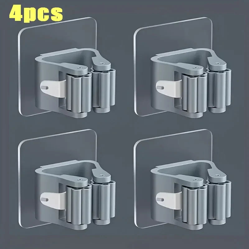 Home Storage Rack wall hanging shelf Bathroom  shower holder storage Traceless Hook Mop Organizer Waterproof Broom Hanger