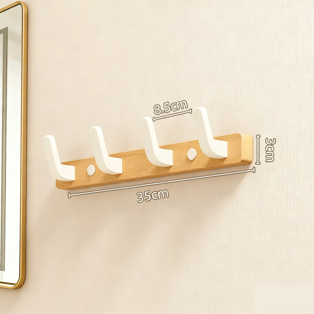 Coat Rack Wall Mount shelf Entryway Wall Hanger for Towels Wooden Coat Hooks Hook Storage Rack  for Bedroom Bathroom Kitchen