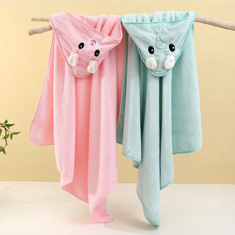 Toddler Baby Hooded Towels Super Soft Newborn Kids Bathrobe Warm Sleeping Swaddle Wrap for Boys Girls Coral Velvet Wrap Blanket