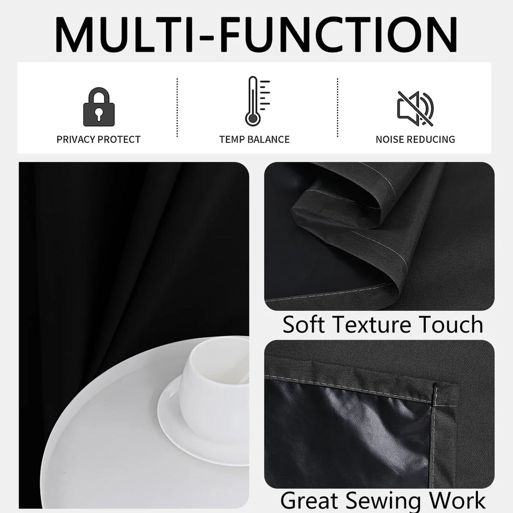 2pcs Modern 100% Blackout Solid Curtains, Window Curtains for Living Room, Bedroom, Kitchen, Home Decoration, Privacy Draps
