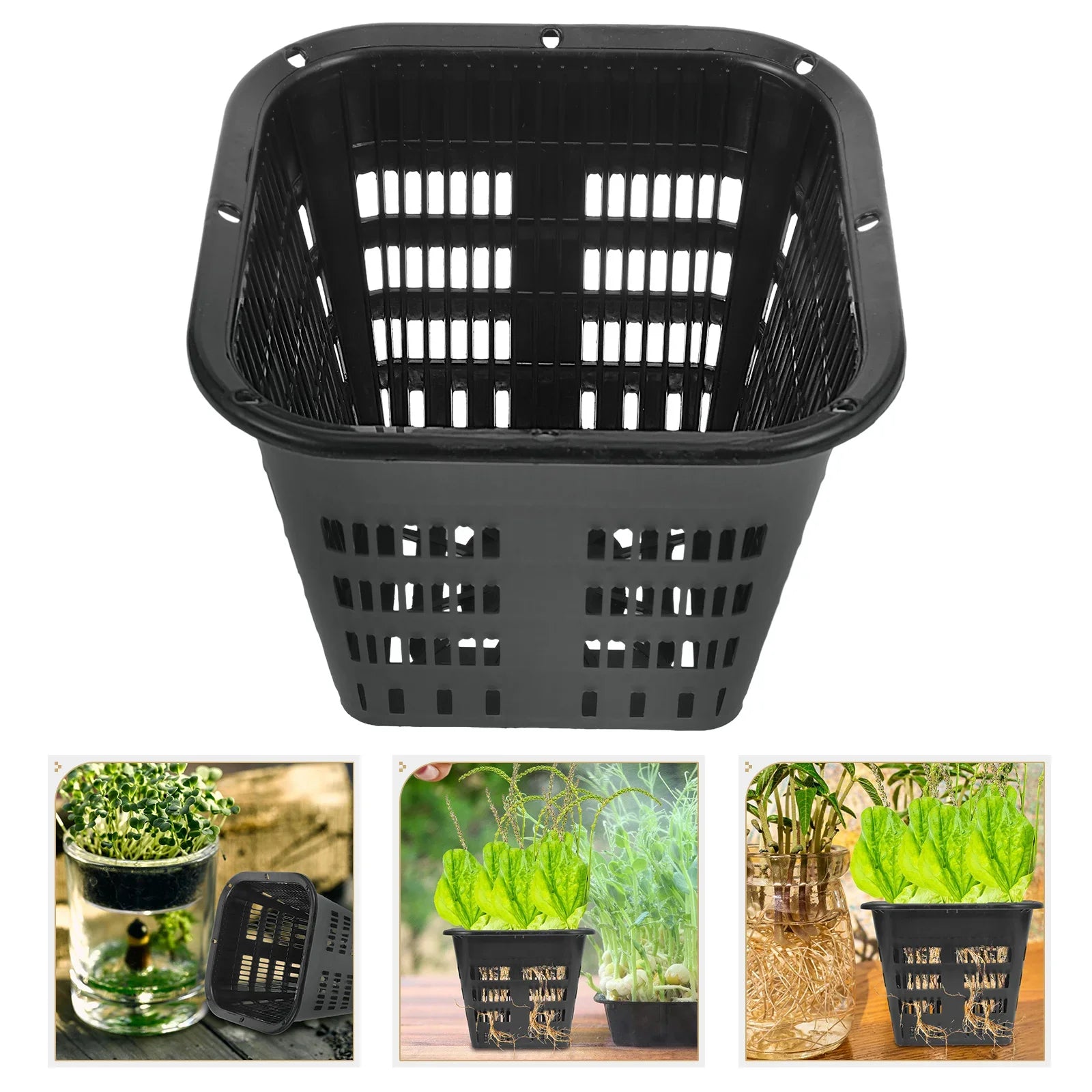 8Pcs Hydroponic Vegetable Basket Net Pots Garden Containers Plastic Net Pot Root Control Device Orchid Aquatic Plant