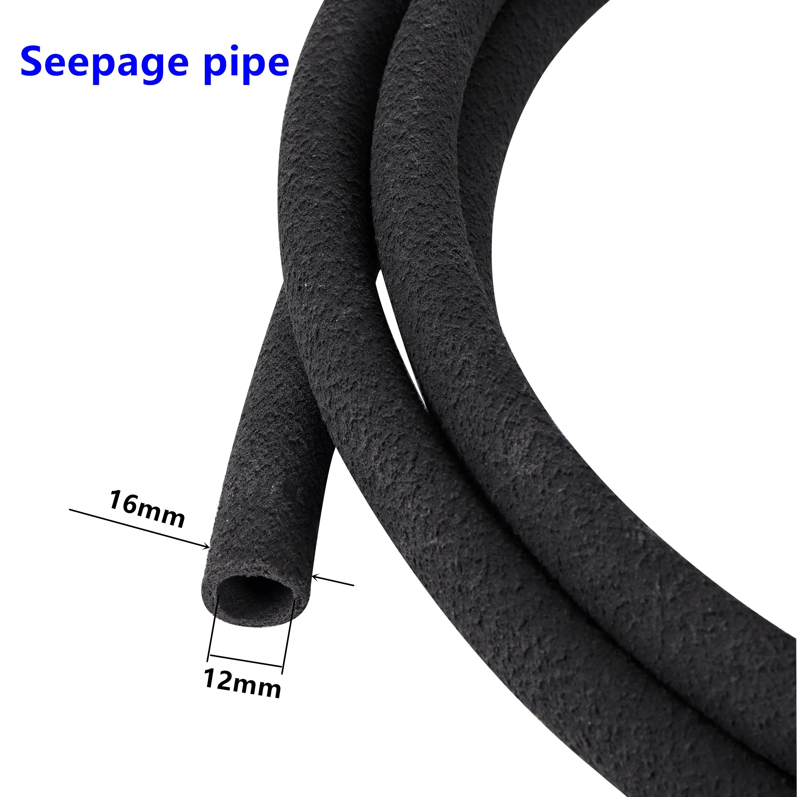 5m Perforated Water Pipe Rubber PVC Black Hose Buried Underground Irregular Microporous Uniform Water Garden Irrigation Watering