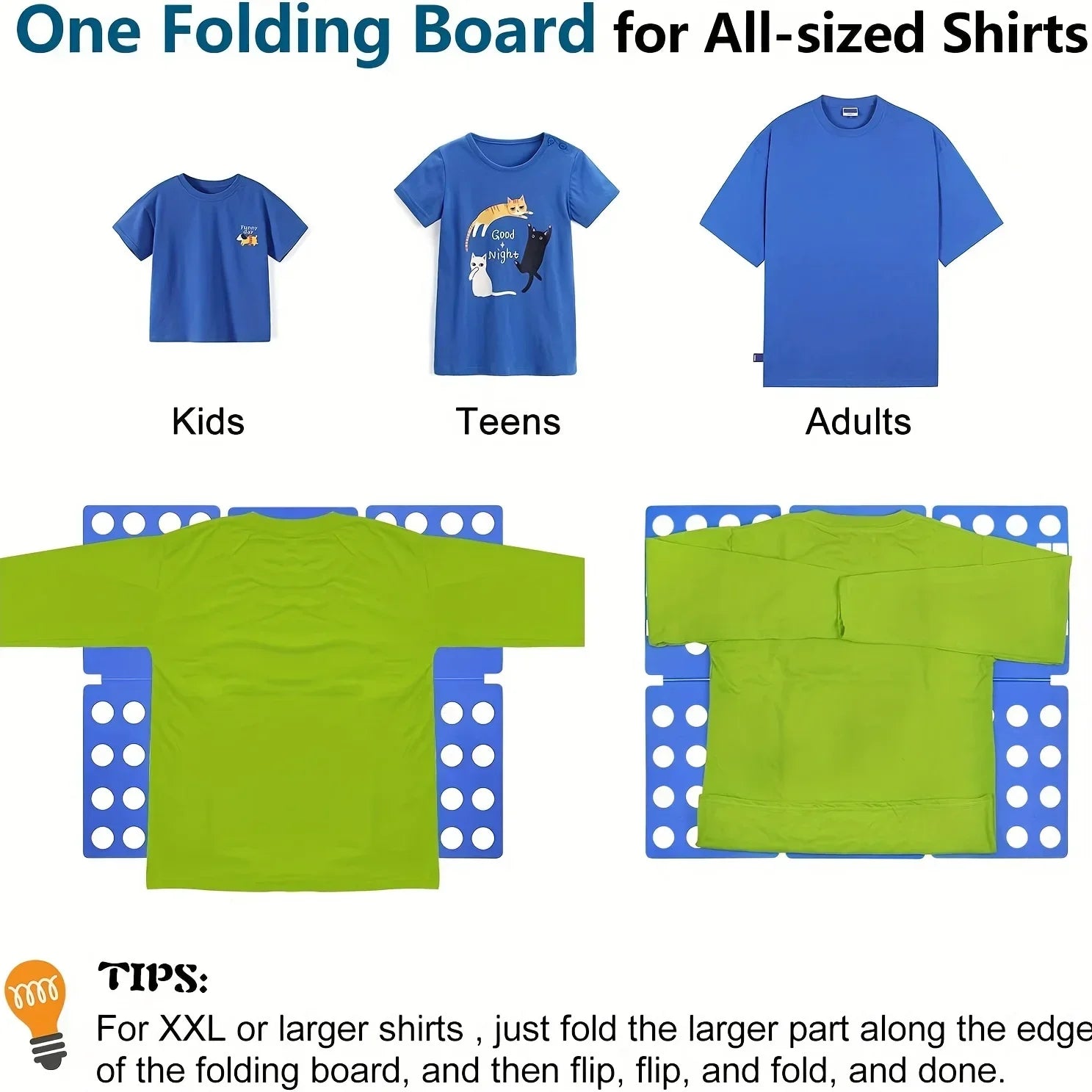 Plastic Folding Clothes Board Easy and Fast Kids Laundry Folder Folding Shirt Board Home Storage Tools for Quick Folding Clothes