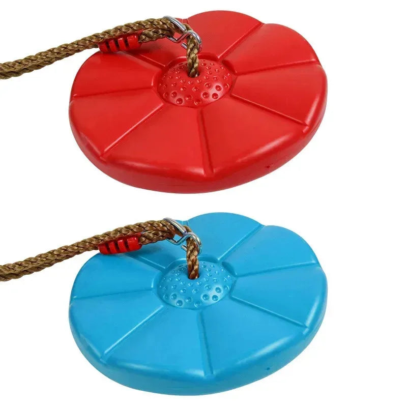 Children's Disc Swing, Indoor and Outdoor Sports for Kids, Red and Blue Thickened Octagonal Petal Swing, Hanging Swing Toy, Rock