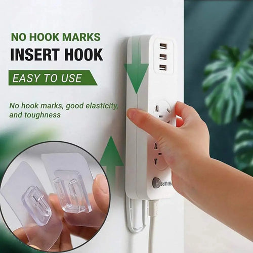 10 Pairs Strong Sticky Hung Double Sided Patch Hook Buckle Transparent Adhesive Wall Hooks Cup Sucker