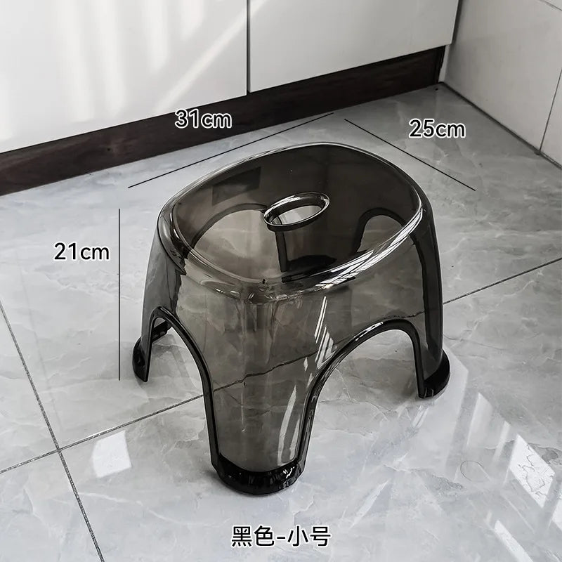 Acrylic Bathroom Shower Non-slip Stool Transparent Small Low Stool for Kids Home Living Room Bathroom Simple Modern Furniture