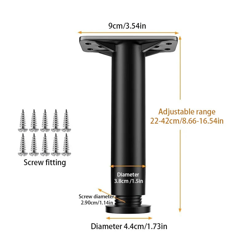 Telescopic Adjustable Bed Beam Support Foot Reinforced Plastic Furniture Leg Sofa Leg Bed Bottom Load Bearing Bracket 1X