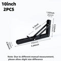 2PCS Heavy Duty Triangle Folding Angle Shelf Bracket Stainless Steel Collapsible Shelf Bracket for Table Work Bench Wall Mounted