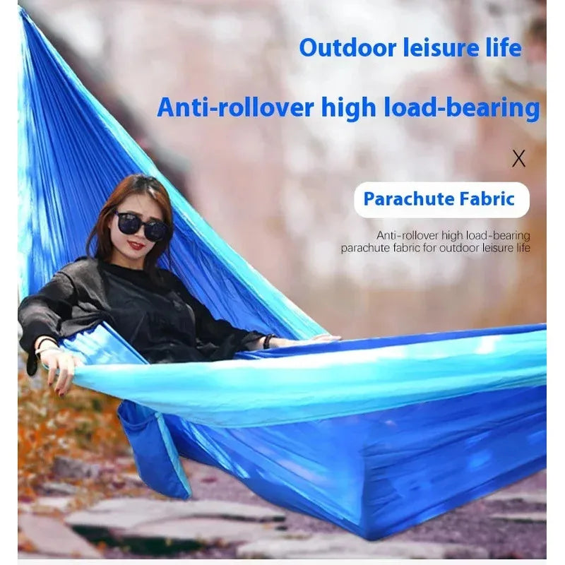 Ultra-Light Camping Hammock 300kg Load Capacity Breathable Quick-Drying Parachute Nylon Portable for Outdoor Indoor Garden