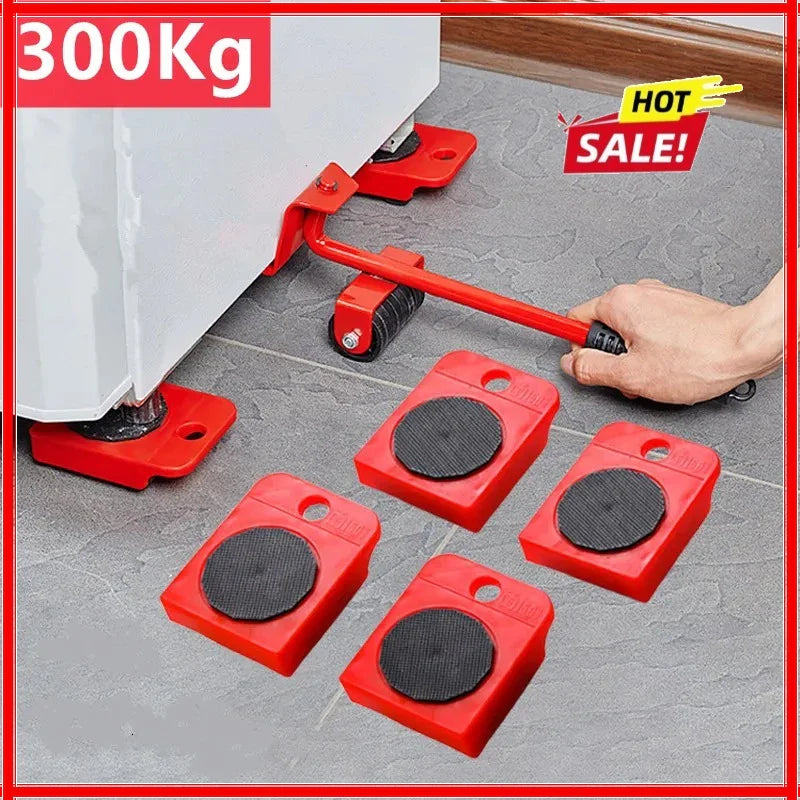 Furniture Moving Transport Roller Set Removal Lifting Moving Tool Set Wheel Bar Mover Moving Heavy Stuffs Device Hand Tool