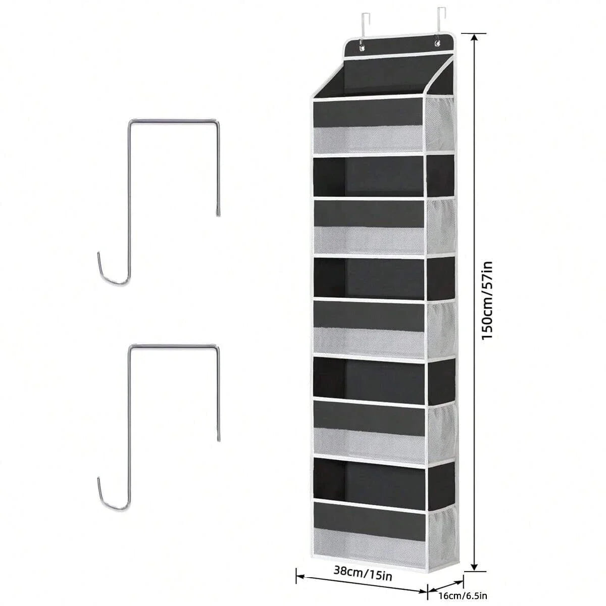 5 Layer Hanging Organizer Over The Door Organizer Hanging Storage With 5 Mesh Pockets For Pantry Bathroom Bedroom Kitchen Dorm