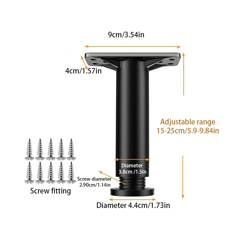 Telescopic Adjustable Bed Beam Support Foot Reinforced Plastic Furniture Leg Sofa Leg Bed Bottom Load Bearing Bracket 1X