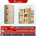 Podofo Round Bedside Cabinet Table Nordic Plastic For Bedroom Table Nightstand Storage Locker Portable Nightstands Furniture