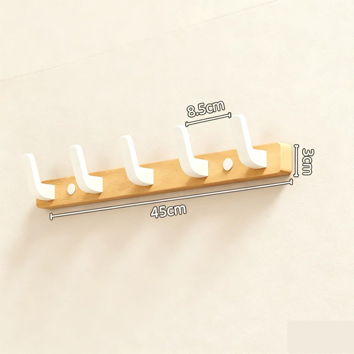 Coat Rack Wall Mount shelf Entryway Wall Hanger for Towels Wooden Coat Hooks Hook Storage Rack  for Bedroom Bathroom Kitchen