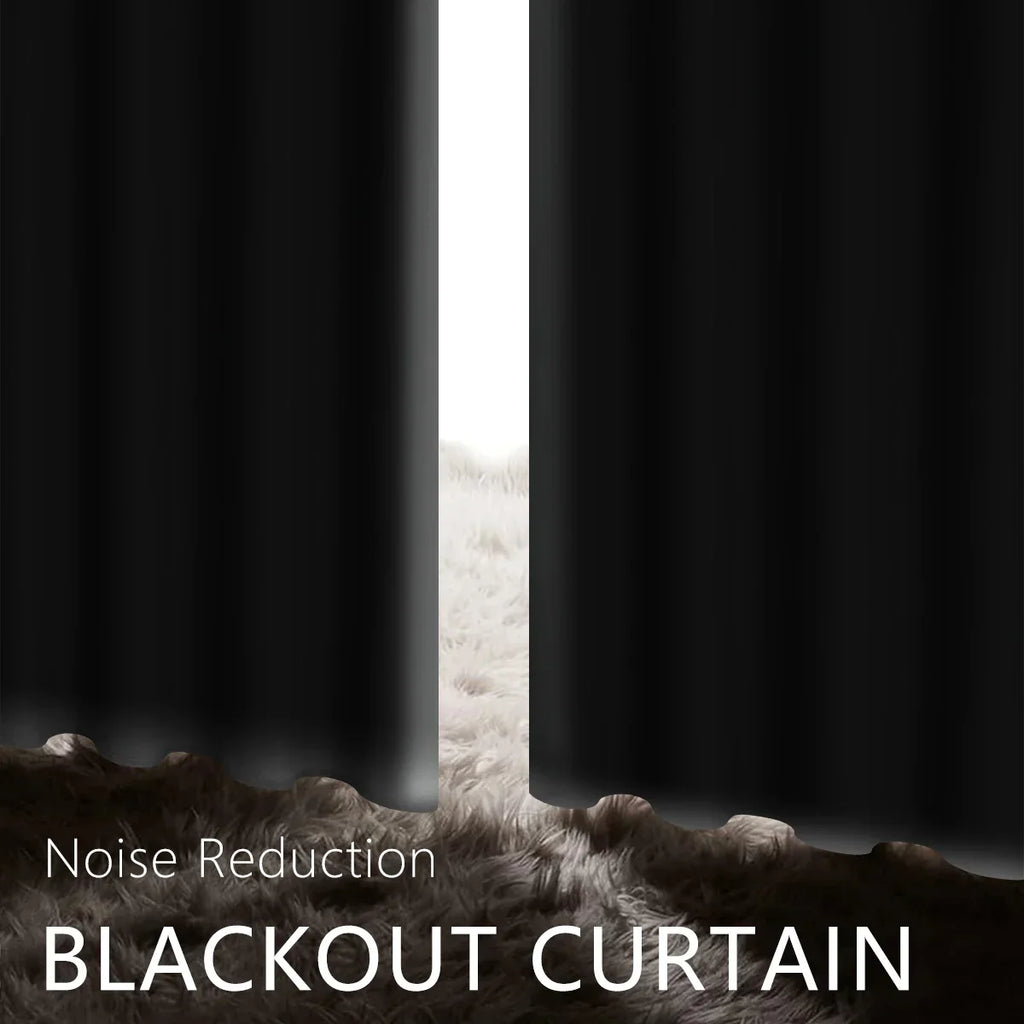 2pcs Modern 100% Blackout Solid Curtains, Window Curtains for Living Room, Bedroom, Kitchen, Home Decoration, Privacy Draps